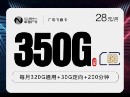 廣電飛鑫卡 28元350G+200分鐘 18-35周歲
